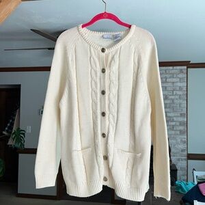 Vintage Bobbie Brooks Off White / Vanilla Heavyweight Cardigan Sweater